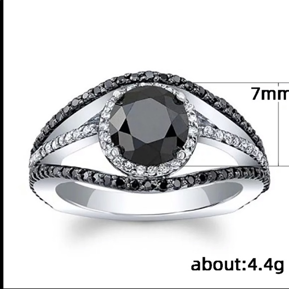 New 925 Silver eye Sapphire Layered Ring 💍 - Picture 3 of 5